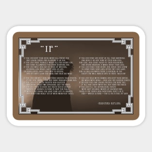 IF - Rudyard Kipling Poem Art Sticker
